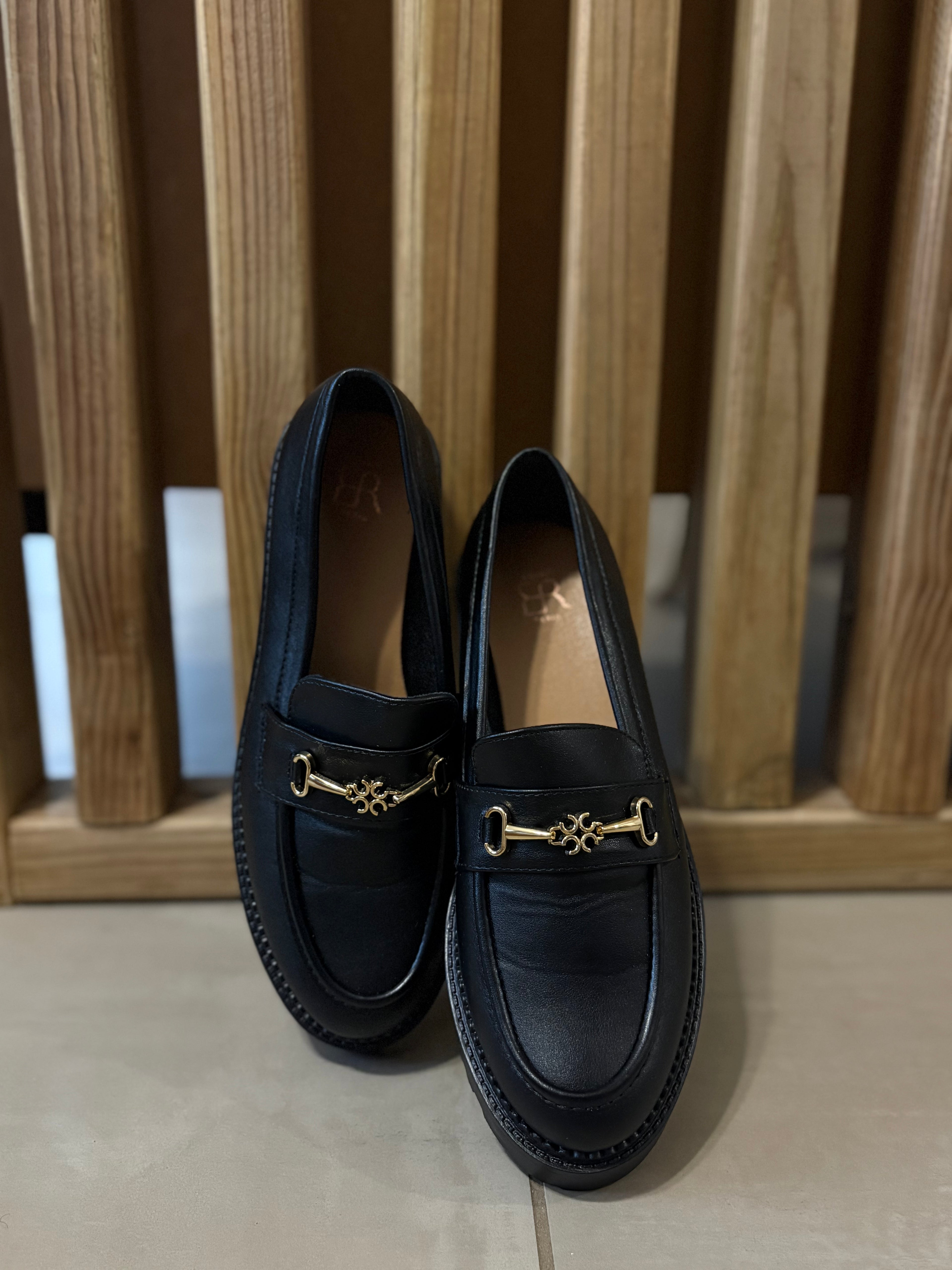 Mocassin à boucle noir