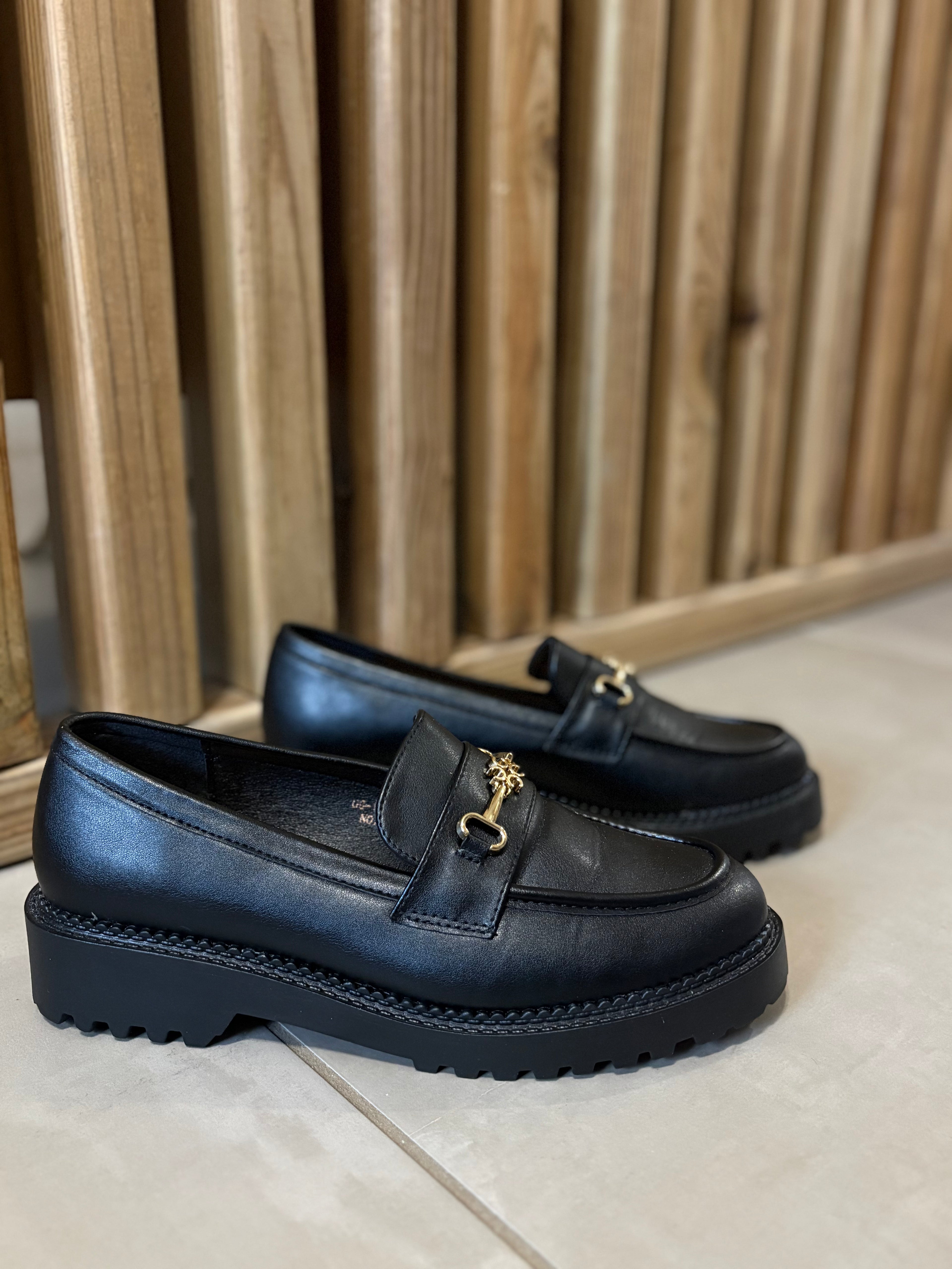 Mocassin à boucle noir